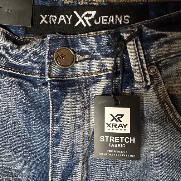 XRAY Stretch Moto Jeans W 34/32 Lt Blue Wash Bikercore - Picture 6 of 9